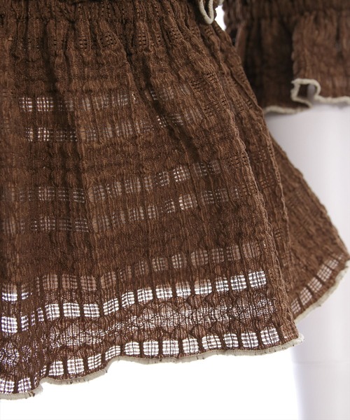 clear（クリア）の「2wayリボン付きメロウレース七分袖トップス[バレエコア ガーリー]≪AW新作≫（シャツ/ブラウス・レディース・オフホワイト/ブラック/ホワイト系その他/ブラウン・F）」の12枚目の写真