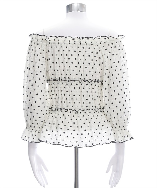 clear（クリア）の「2wayリボン付きメロウレース七分袖トップス[バレエコア ガーリー]≪AW新作≫（シャツ/ブラウス・レディース・オフホワイト/ブラック/ホワイト系その他/ブラウン・F）」の16枚目の写真