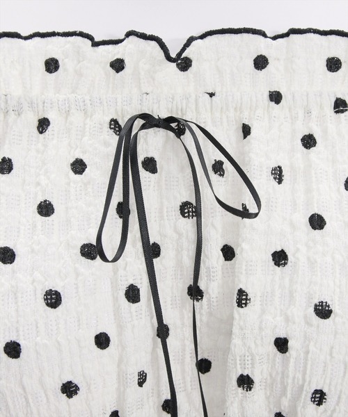 clear（クリア）の「2wayリボン付きメロウレース七分袖トップス[バレエコア ガーリー]≪AW新作≫（シャツ/ブラウス・レディース・オフホワイト/ブラック/ホワイト系その他/ブラウン・F）」の6枚目の写真