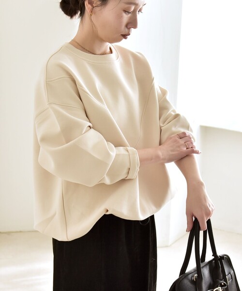 quaranciel:〈洗濯機可能〉ポンチ Vヨークバルーン スウェット プル