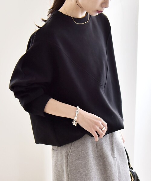 quaranciel:〈洗濯機可能〉ポンチ Vヨークバルーン スウェット プル