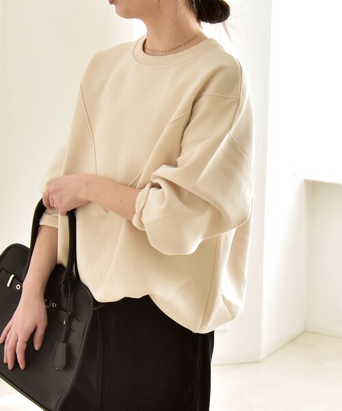 quaranciel:〈洗濯機可能〉ポンチ Vヨーク バルーン スウェット プル