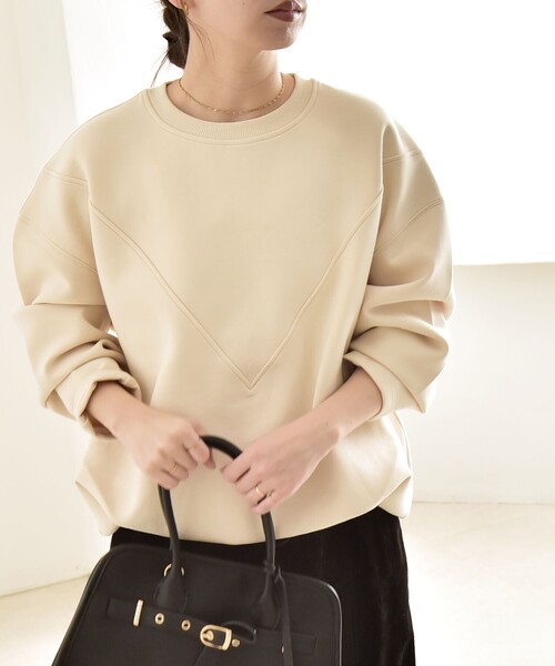 quaranciel:〈洗濯機可能〉ポンチ Vヨーク バルーン スウェット プル