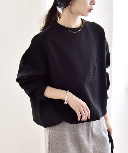 quaranciel:〈洗濯機可能〉ポンチ Vヨークバルーン スウェット プル