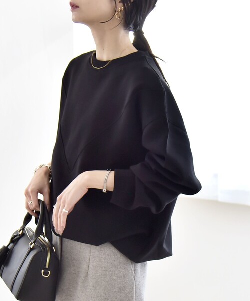 quaranciel:〈洗濯機可能〉ポンチ Vヨークバルーン スウェット プル