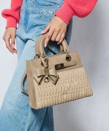 dazzlin | 【dazzlin/ダズリン】リボンキーチャーム付 ギャザーシャーリング　ハンドバッグ　ショルダーストラップ付(ショルダーバッグ)