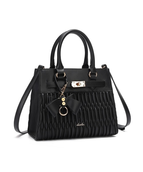 dazzlin(ダズリン)の「【dazzlin/ダズリン】リボンキーチャーム付 ギャザーシャーリング ハンドバッグ ショルダーストラップ付(ショルダーバッグ・レディース・ブラック/アイボリー/ベージュ・FREE)」の20枚目の写真