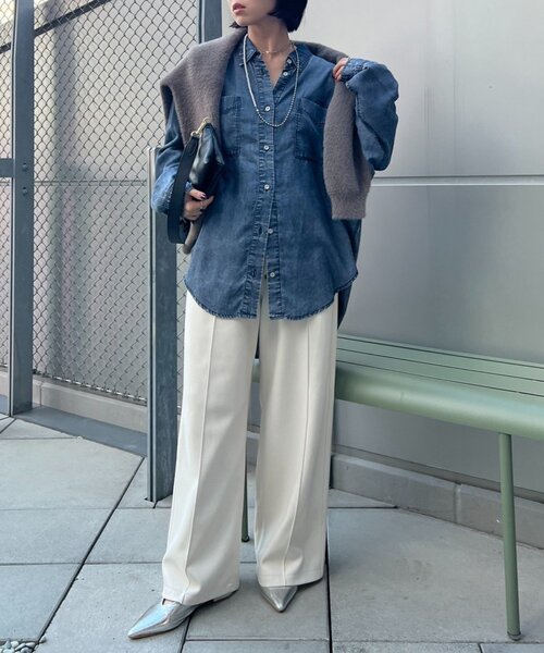 Jena espace merveilleux(ジェナ エスパスメルヴェイユ)の「【名品!あったかパンツ】ウールライクイージーパンツ(その他パンツ・レディース・アイボリー/チャコールグレー/ベージュ・1/2)」の5枚目の写真