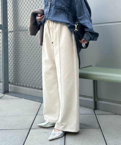 Jena espace merveilleux(ジェナ エスパスメルヴェイユ)の「【名品!あったかパンツ】ウールライクイージーパンツ(その他パンツ・レディース・アイボリー/チャコールグレー/ベージュ・1/2)」の8枚目の写真
