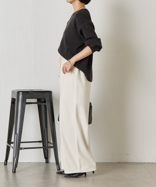 Jena espace merveilleux(ジェナ エスパスメルヴェイユ)の「【名品!あったかパンツ】ウールライクイージーパンツ(その他パンツ・レディース・アイボリー/チャコールグレー/ベージュ・1/2)」の11枚目の写真