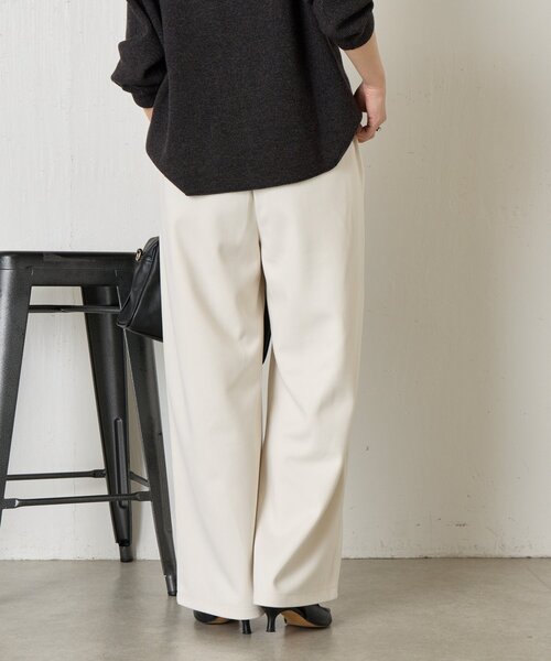 Jena espace merveilleux(ジェナ エスパスメルヴェイユ)の「【名品!あったかパンツ】ウールライクイージーパンツ(その他パンツ・レディース・アイボリー/チャコールグレー/ベージュ・1/2)」の14枚目の写真