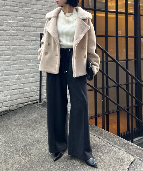 Jena espace merveilleux(ジェナ エスパスメルヴェイユ)の「【名品!あったかパンツ】ウールライクイージーパンツ(その他パンツ・レディース・アイボリー/チャコールグレー/ベージュ・1/2)」の18枚目の写真
