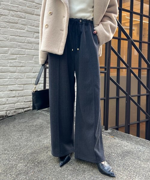 Jena espace merveilleux(ジェナ エスパスメルヴェイユ)の「【名品!あったかパンツ】ウールライクイージーパンツ(その他パンツ・レディース・アイボリー/チャコールグレー/ベージュ・1/2)」の20枚目の写真