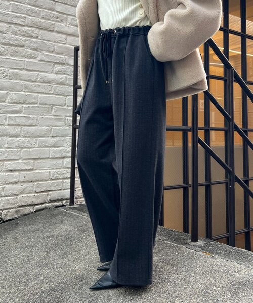 Jena espace merveilleux(ジェナ エスパスメルヴェイユ)の「【名品!あったかパンツ】ウールライクイージーパンツ(その他パンツ・レディース・アイボリー/チャコールグレー/ベージュ・1/2)」の21枚目の写真