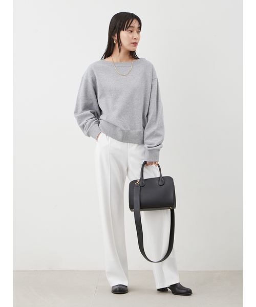 Mila Owen（ミラオーウェン）の「リネンライクセンタープレスワイドイージーパンツ（スラックス・レディース・ブラック/モカ/ホワイト・0/1）」の17枚目の写真