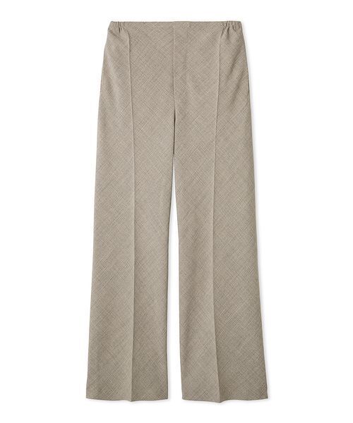 リネンライクセンタープレスワイドイージーパンツ（スラックス