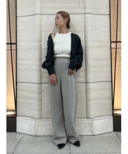 Mila Owen（ミラオーウェン）の「リネンライクセンタープレスワイドイージーパンツ（スラックス・レディース・ブラック/モカ/ホワイト・0/1）」の3枚目の写真