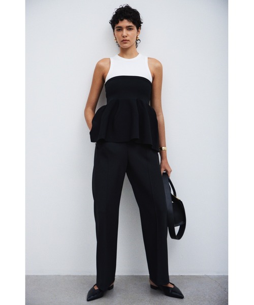 Mila Owen（ミラオーウェン）の「リネンライクセンタープレスワイドイージーパンツ（スラックス・レディース・ブラック/モカ/ホワイト・0/1）」の22枚目の写真