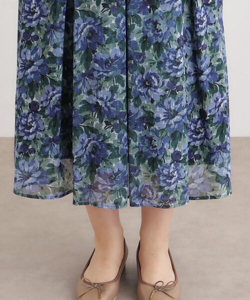 LAURA ASHLEY(ローラアシュレイ)の「【洗える/同柄アイテムあり】ケラウェイ柄 ドビースカート(スカート・レディース・ネイビー系7/レッド系1・38/40)」の16枚目の写真