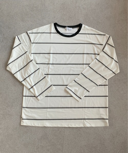 SHEPP(シープ)の「配色マルチボーダービッグシルエットロンT(Tシャツ/カットソー・レディース・アイボリー/ブルー・L/M)」の10枚目の写真