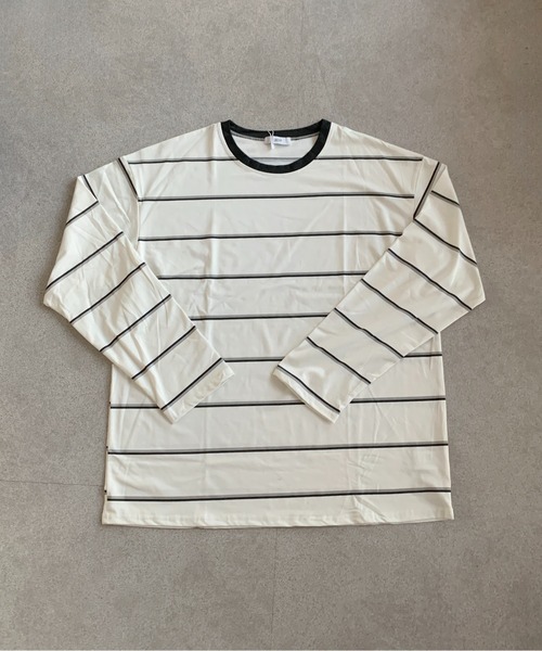SHEPP(シープ)の「配色マルチボーダービッグシルエットロンT(Tシャツ/カットソー・レディース・アイボリー/ブルー・L/M)」の11枚目の写真