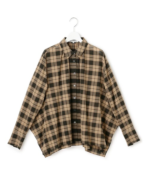 23区 L（ニジュウサンクオオキイサイズ）の「【WEB&一部店舗限定】シアーコットン チェック シャツ（シャツ/ブラウス・レディース・ブラック系3/ベージュ系3・46/48/44）」の14枚目の写真