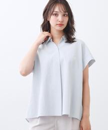 Reflect リフレクト トップス 半袖カットソー  新品未使用 ホワイト光沢 UVカット／接触冷感／吸水速乾】タックデザインフレアトップス