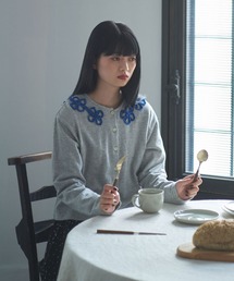 bulle de savon | △くるくるはなテープ刺繍 カーディガン(Tシャツ/カットソー)