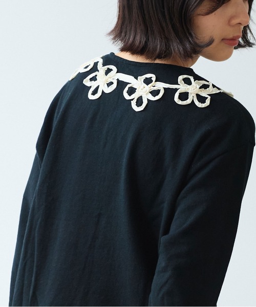 bulle de savon（ビュルデサボン）の「△くるくるはなテープ刺繍 カーディガン（Tシャツ/カットソー・レディース・ブラック/グレー・FREE）」の20枚目の写真