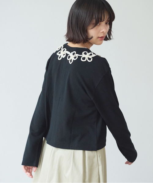 bulle de savon（ビュルデサボン）の「△くるくるはなテープ刺繍 カーディガン（Tシャツ/カットソー・レディース・ブラック/グレー・FREE）」の21枚目の写真