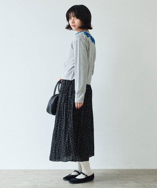 bulle de savon（ビュルデサボン）の「△くるくるはなテープ刺繍 カーディガン（Tシャツ/カットソー・レディース・ブラック/グレー・FREE）」の12枚目の写真