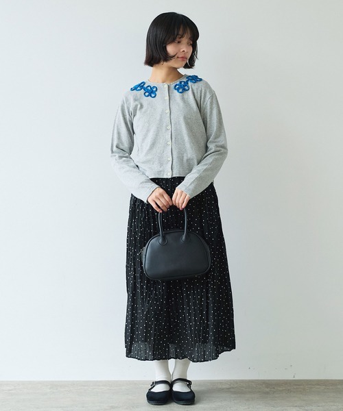 bulle de savon（ビュルデサボン）の「△くるくるはなテープ刺繍 カーディガン（Tシャツ/カットソー・レディース・ブラック/グレー・FREE）」の11枚目の写真