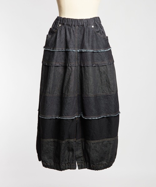 gomme（ゴム）の「8ozデニム　マルチSKT（デニムスカート・レディース・アイボリー/ブラック/インディゴブルー・MEDIUM）」の20枚目の写真