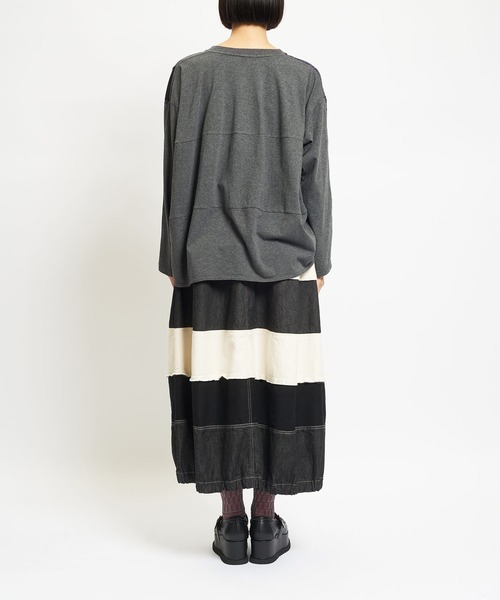 gomme（ゴム）の「8ozデニム　マルチSKT（デニムスカート・レディース・アイボリー/ブラック/インディゴブルー・MEDIUM）」の11枚目の写真