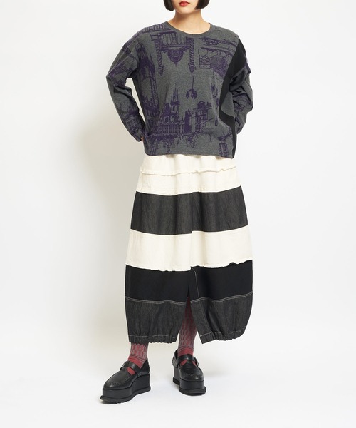 gomme（ゴム）の「8ozデニム　マルチSKT（デニムスカート・レディース・アイボリー/ブラック/インディゴブルー・MEDIUM）」の8枚目の写真