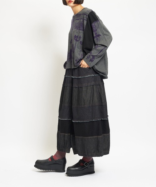 gomme（ゴム）の「8ozデニム　マルチSKT（デニムスカート・レディース・アイボリー/ブラック/インディゴブルー・MEDIUM）」の14枚目の写真