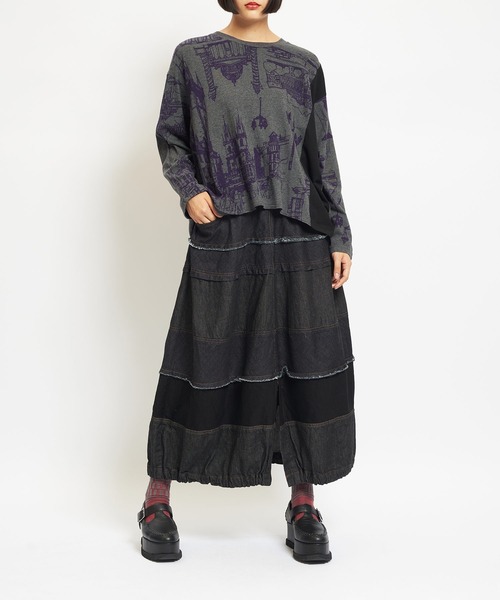 gomme（ゴム）の「8ozデニム　マルチSKT（デニムスカート・レディース・アイボリー/ブラック/インディゴブルー・MEDIUM）」の12枚目の写真