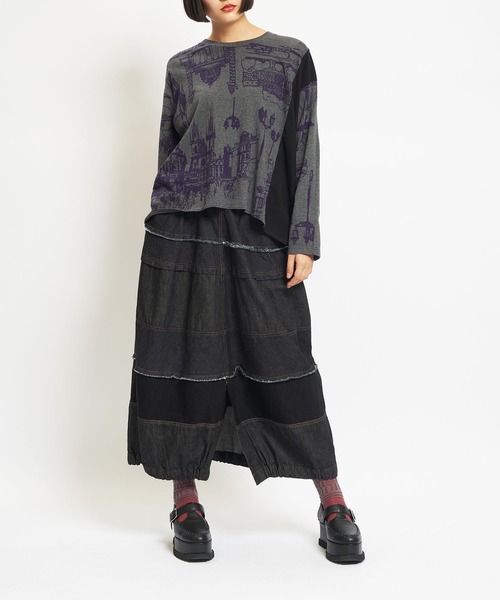 gomme（ゴム）の「8ozデニム　マルチSKT（デニムスカート・レディース・アイボリー/ブラック/インディゴブルー・MEDIUM）」の13枚目の写真