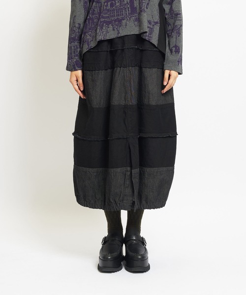 gomme（ゴム）の「8ozデニム　マルチSKT（デニムスカート・レディース・アイボリー/ブラック/インディゴブルー・MEDIUM）」の17枚目の写真