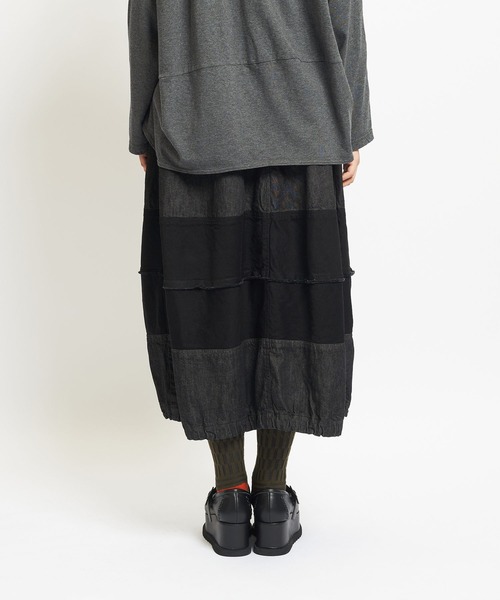 gomme（ゴム）の「8ozデニム　マルチSKT（デニムスカート・レディース・アイボリー/ブラック/インディゴブルー・MEDIUM）」の19枚目の写真