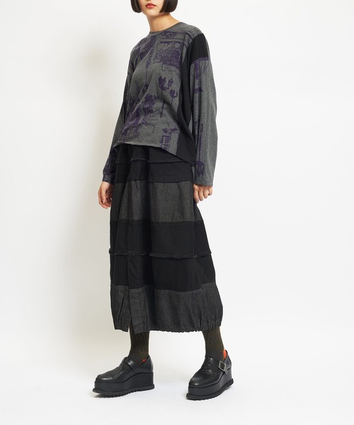 gomme（ゴム）の「8ozデニム　マルチSKT（デニムスカート・レディース・アイボリー/ブラック/インディゴブルー・MEDIUM）」の7枚目の写真