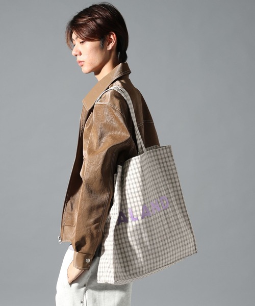 ALAND（エーランド）の「【UNISEX】ALAND／チェックマチトート（トートバッグ・レディース・ブラック/ブラウン/グレー/オフホワイト/ネイビー/ライトグレー・FREE）」の20枚目の写真