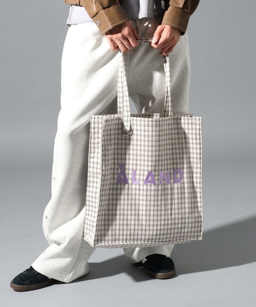 ALAND（エーランド）の「【UNISEX】ALAND／チェックマチトート（トートバッグ・レディース・ブラック/ブラウン/グレー/オフホワイト/ネイビー/ライトグレー・FREE）」の18枚目の写真