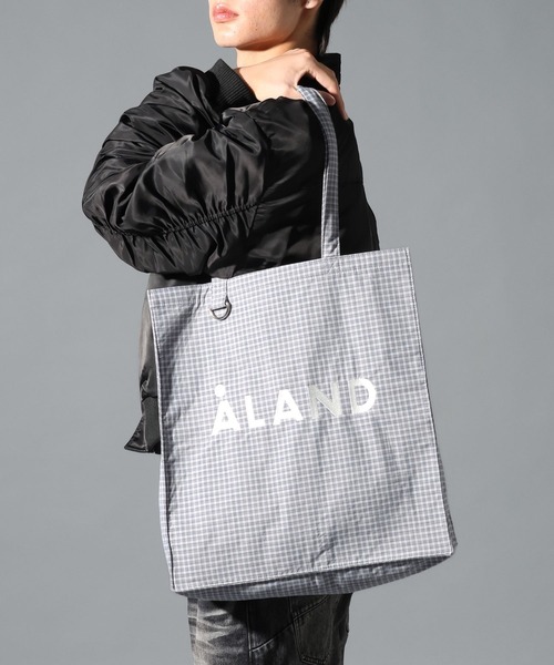 ALAND（エーランド）の「【UNISEX】ALAND／チェックマチトート（トートバッグ・レディース・ブラック/ブラウン/グレー/オフホワイト/ネイビー/ライトグレー・FREE）」の16枚目の写真