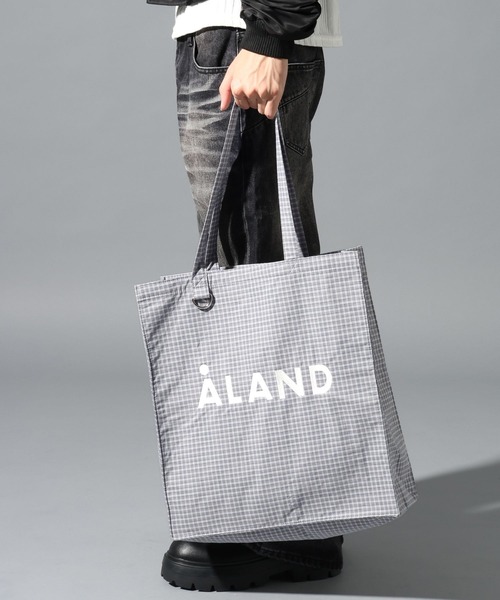 ALAND（エーランド）の「【UNISEX】ALAND／チェックマチトート（トートバッグ・レディース・ブラック/ブラウン/グレー/オフホワイト/ネイビー/ライトグレー・FREE）」の15枚目の写真