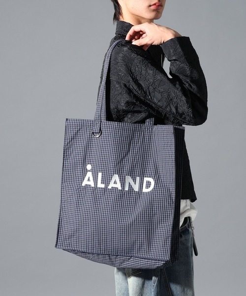 ALAND（エーランド）の「【UNISEX】ALAND／チェックマチトート（トートバッグ・レディース・ブラック/ブラウン/グレー/オフホワイト/ネイビー/ライトグレー・FREE）」の21枚目の写真