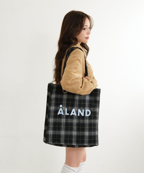 ALAND(エーランド)の「【UNISEX】ALAND/チェックマチトート(トートバッグ・レディース・ブラック/ブラウン/グレー/オフホワイト/ネイビー/ライトグレー・FREE)」の10枚目の写真