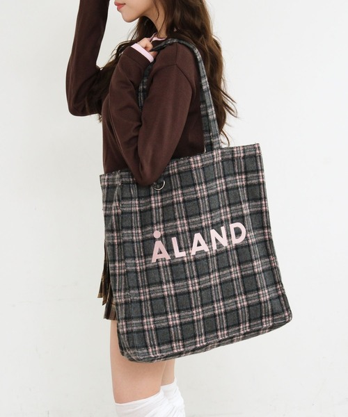 ALAND(エーランド)の「【UNISEX】ALAND/チェックマチトート(トートバッグ・レディース・ブラック/ブラウン/グレー/オフホワイト/ネイビー/ライトグレー・FREE)」の11枚目の写真