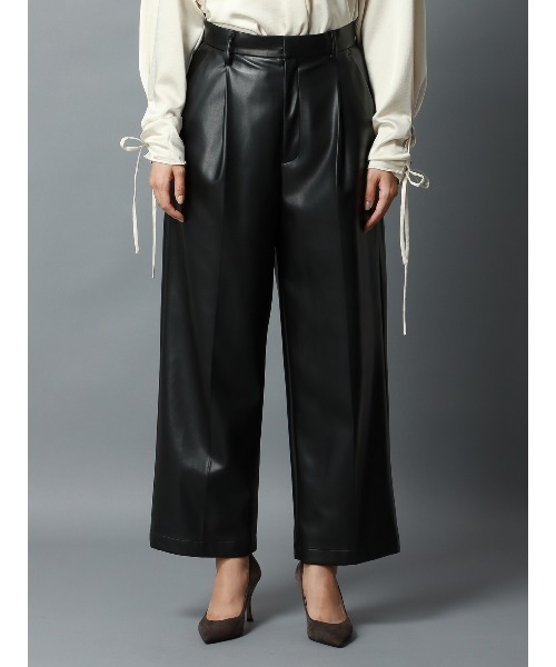 CIS.（シス）の「CIS． ワイドパンツ ハンドウォッシュ エコレザー 無地（その他パンツ・レディース・ブラック・34(5号)/36(7号)/38(9号)/40(11号)）」の5枚目の写真