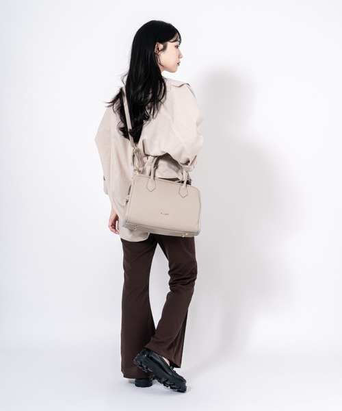 Rivel(リヴェル)の「【PULICATI/プリカーティ】2WAY レザー ハンドバッグ イタリア製(ハンドバッグ・レディース・ブラック/ベージュ・FREE)」の7枚目の写真